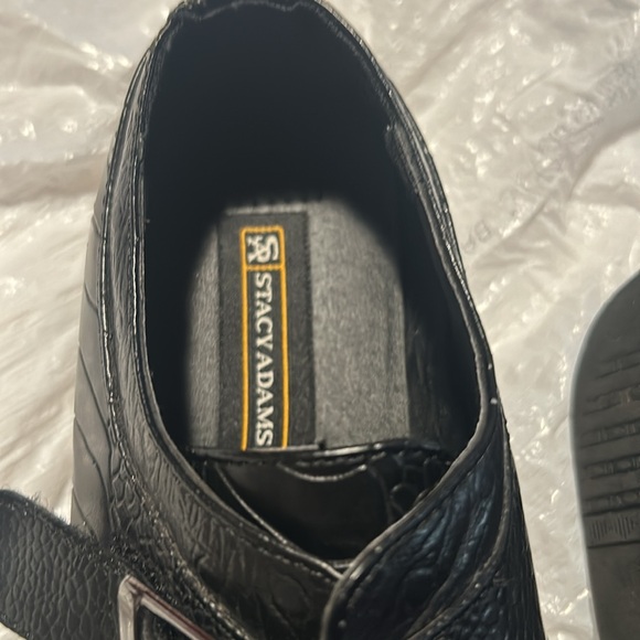 Stacy Adam’s boys size 2 dress shoes black acrylic strap - Picture 4 of 11